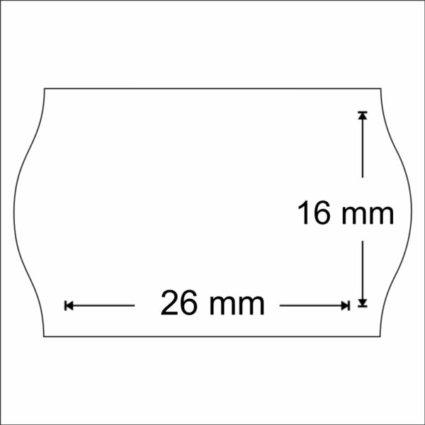 Etiqueta 26x16 blanca ovalada pegamento permanente R/1000uds.