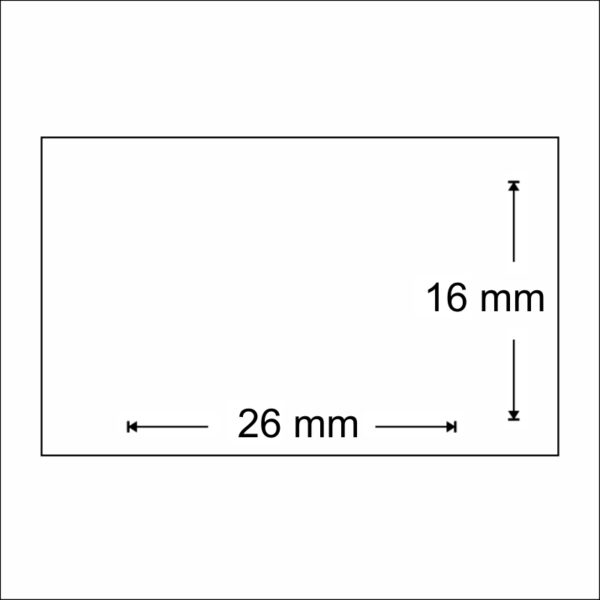 Etiqueta 26x16 blanca rectangular R/1000uds.