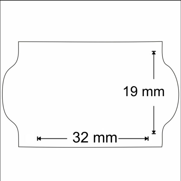 Etiqueta blanca ovalada 32x19 R/1000uds
