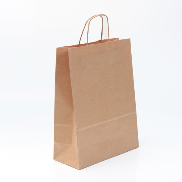 BOLSA PAPEL KRAFT VERJ. ASA RETORCIDA 110GR. 32+12X41 (UNIDAD)