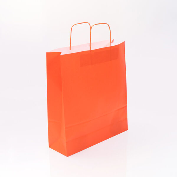 BOLSA PAPEL NARANJA VERJ. ASA RETORCIDA 110GR. 36+12X41 (UNIDAD)