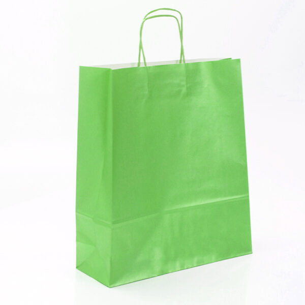 BOLSA PAPEL PLATA VERJ. ASA RETORCIDA 90GR. 18+08X24 (UNIDAD)