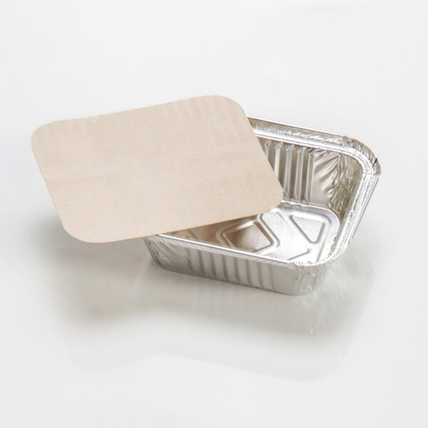 Envase aluminio rectangular Ref.5475 470cc. (106x82x40) Paq. 100